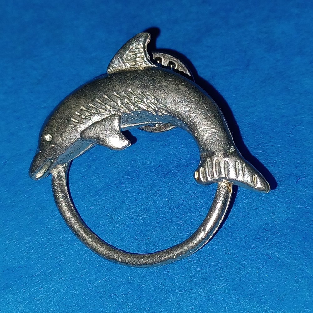 Stamped Dolphin pin